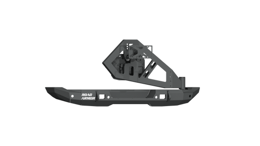 Road Armor 18-20 Jeep Wrangler JL Stealth Rear Bumper Full Width w/Tire Carrier Assembly - Tex Blk