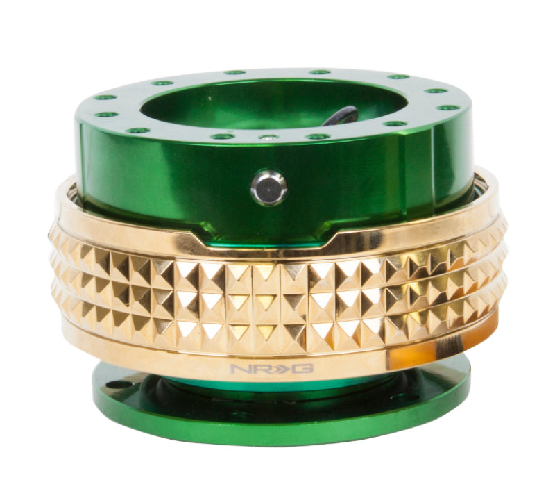 NRG Quick Release Kit - Pyramid Edition - Green Body / Chrome Gold Pyramid Ring