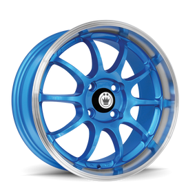 Konig Lightning 15x7 4x100 ET38 Blue/Machine Lip
