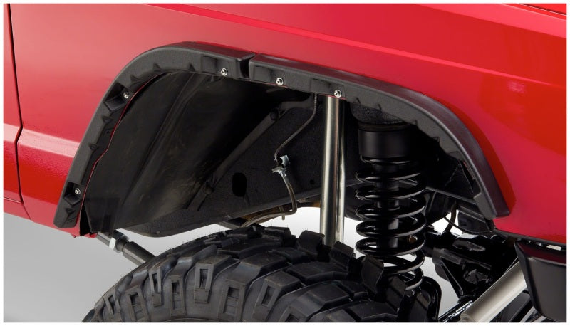 Bushwacker 84-01 Jeep Cherokee Flat Style Flares 4pc - Black