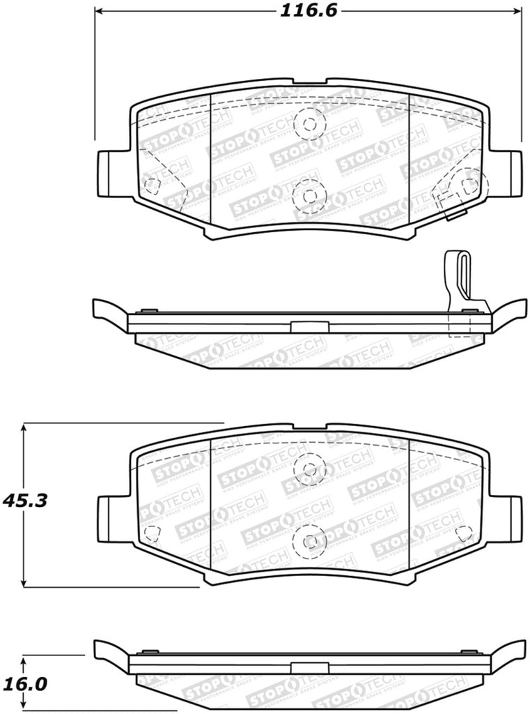 StopTech Street Touring 07-17 Jeep Wrangler Rear Brake Pads