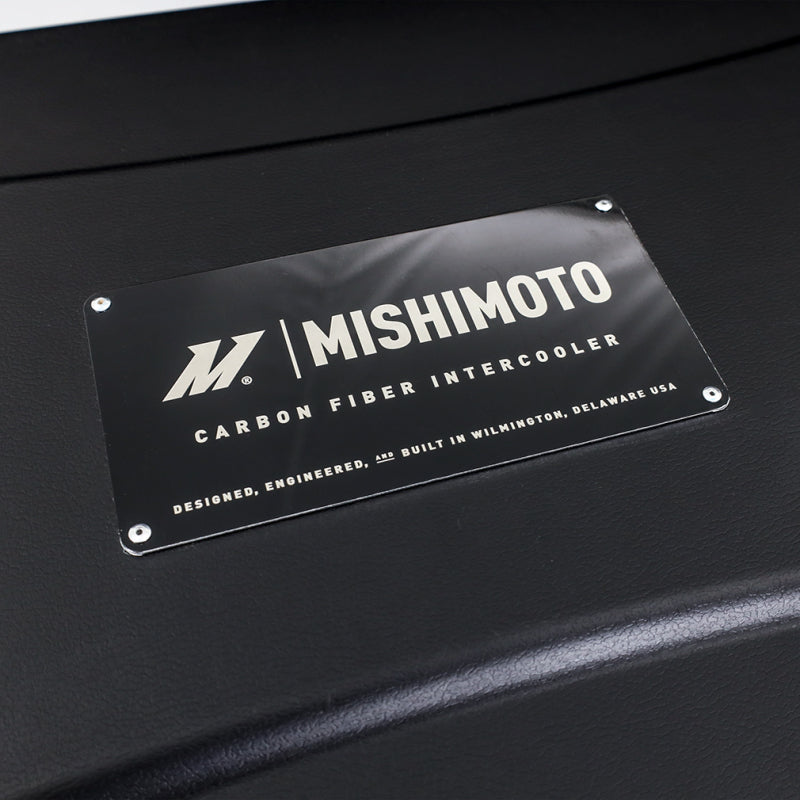 Mishimoto Universal Carbon Fiber Intercooler - Gloss Tanks - 600mm Black Core - S-Flow - C V-Band