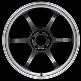 Advan R6 20x9.5 +22mm 5-120 Machining & Racing Hyper Black Wheel showcasing its sleek design and stylish finish.