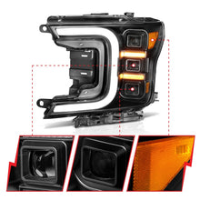 Load image into Gallery viewer, ANZO 18-20 Ford F-150 Full Led Projector Smoke Bar Style Headlights Black Amber
