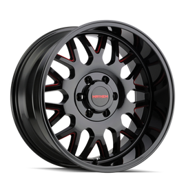 Mayhem 8110 Tripwire 20x9 / 8x165.1 BP / 0mm Offset / 130.8mm Hub Black w/ Prism Red Wheel