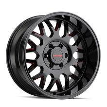 Load image into Gallery viewer, Mayhem 8110 Tripwire 20x10 / 8x170 BP / -19mm Offset / 130.8mm Hub Black w/ Prism Red Wheel