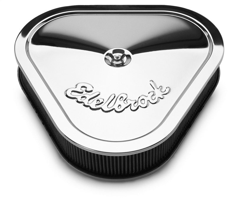 Edelbrock Air Cleaner Pro-Flo Series Triangular Steel Top 14 125In X 13 375In X 3 5In Chrome