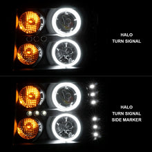 Load image into Gallery viewer, ANZO 2007-2013 GMC Sierra 1500 Projector Headlights w/ Halo Black