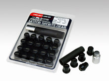 Load image into Gallery viewer, Rays 17 Hex Racing Nut 12x1.50 (Open End) (Blue Seat) - Black (2 Pieces)