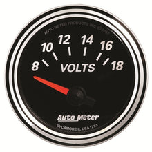 Load image into Gallery viewer, Autometer Designer Black II 52mm 18V Voltmeter Gauge