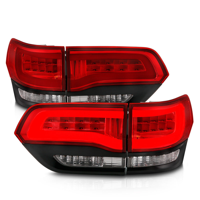 ANZO 2014-2016 Jeep Grand Cherokee LED Taillights Red/Clear