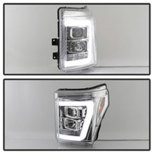 Load image into Gallery viewer, Spyder 11-16 Ford F-250/F-350 V2 Projector Headlights - Light Bar DRL - Chrome PRO-YD-FS11V2-LB-C