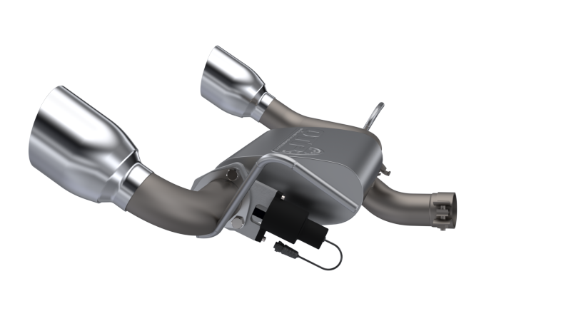 QTP Screamer Axle Back Exhaust for 2007-2018 Jeep Wrangler JK featuring 304SS construction and 4-inch tips, showcasing the exhaust system design and components.