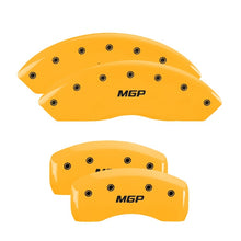 Load image into Gallery viewer, MGP 4 Caliper Covers Engraved Front &amp; Rear MGP Yellow Finish Black Char 2008 Lexus RX350