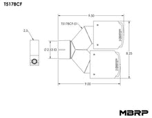 Load image into Gallery viewer, MBRP Universal Carbon Fiber Dual Tip 4in OD/2.5in Inlet