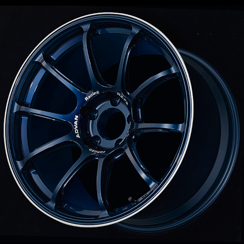 Advan RZ-F2 18x9.5 +12 5-114.3 Racing Titanium Blue and Ring Wheel-Wheels - Forged-San Diego Overlanding-Advan