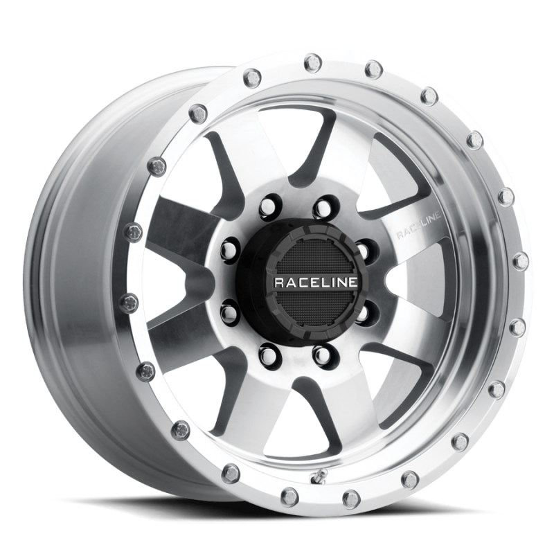 Raceline 935MC Defender 17x9in / 5x127 BP / -12mm Offset / 83.82mm Bore - Machined Wheel