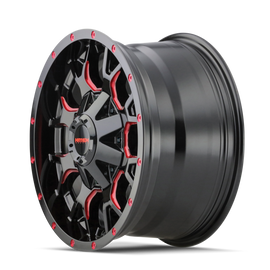 Mayhem 8015 Warrior 18x9 / 6x135 BP / 18mm Offset / 106mm Hub Black w/ Prism Red Wheel