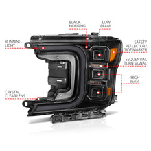 Load image into Gallery viewer, ANZO 18-20 Ford F-150 Full Led Projector Smoke Bar Style Headlights Black Amber